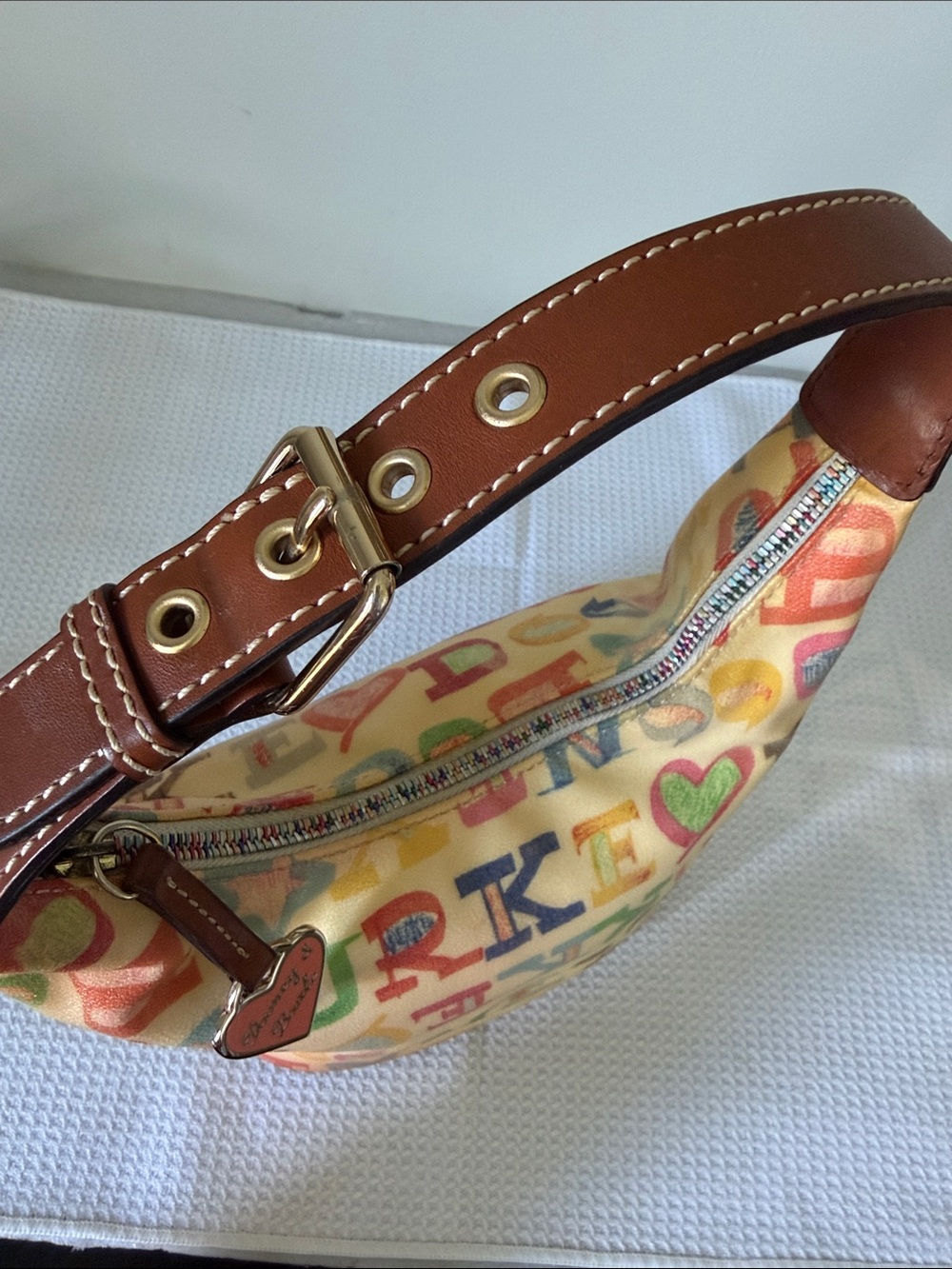 DOONEY & BOURKE Vintage Y2K Crayon Graffiti Logo Print Hobo Shoulder Bag - Picture 7 of 13